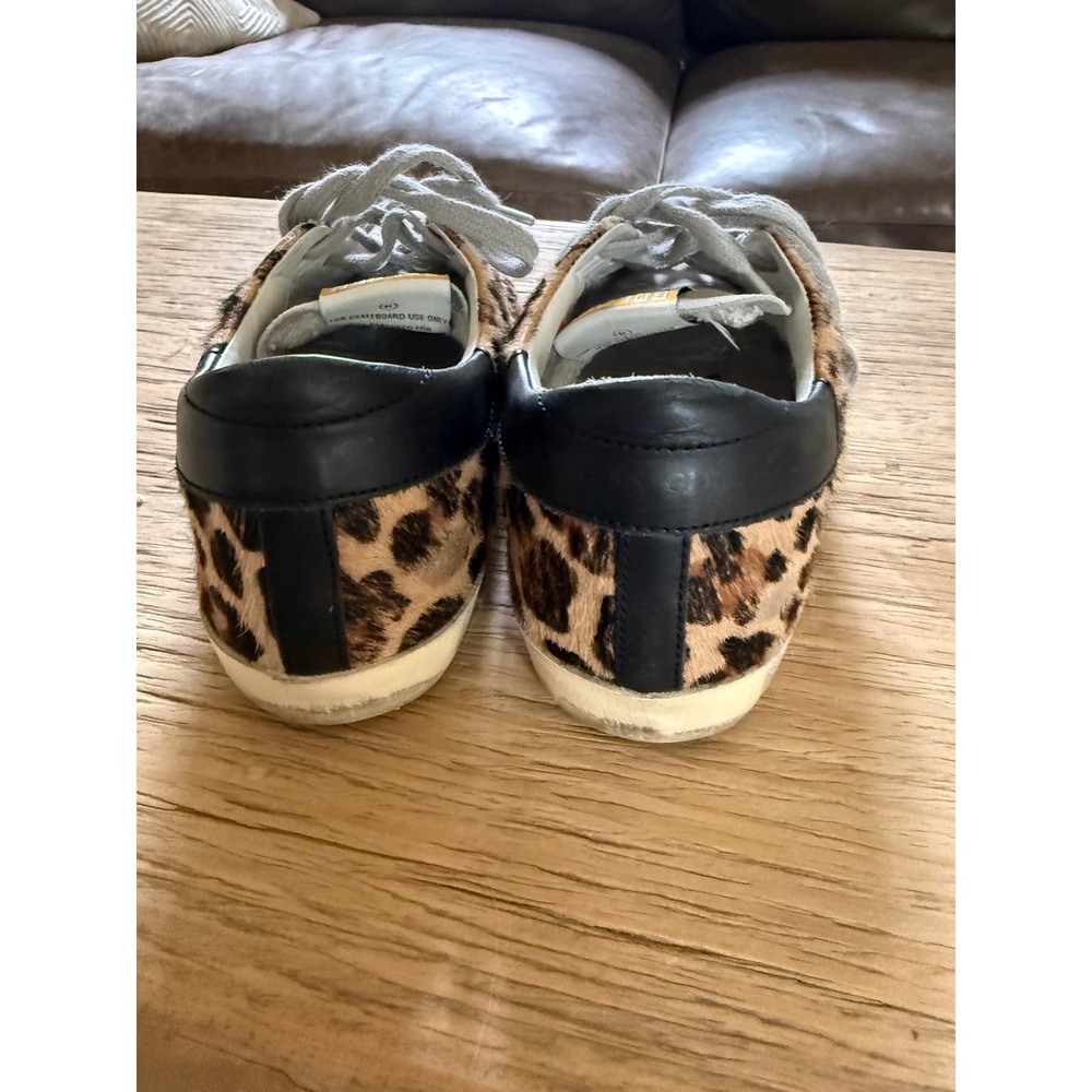 Golden Goose CURRENT ONLINE Superstar Leopard Print Calf Hair Black Star Size 39 - Picture 3 of 9